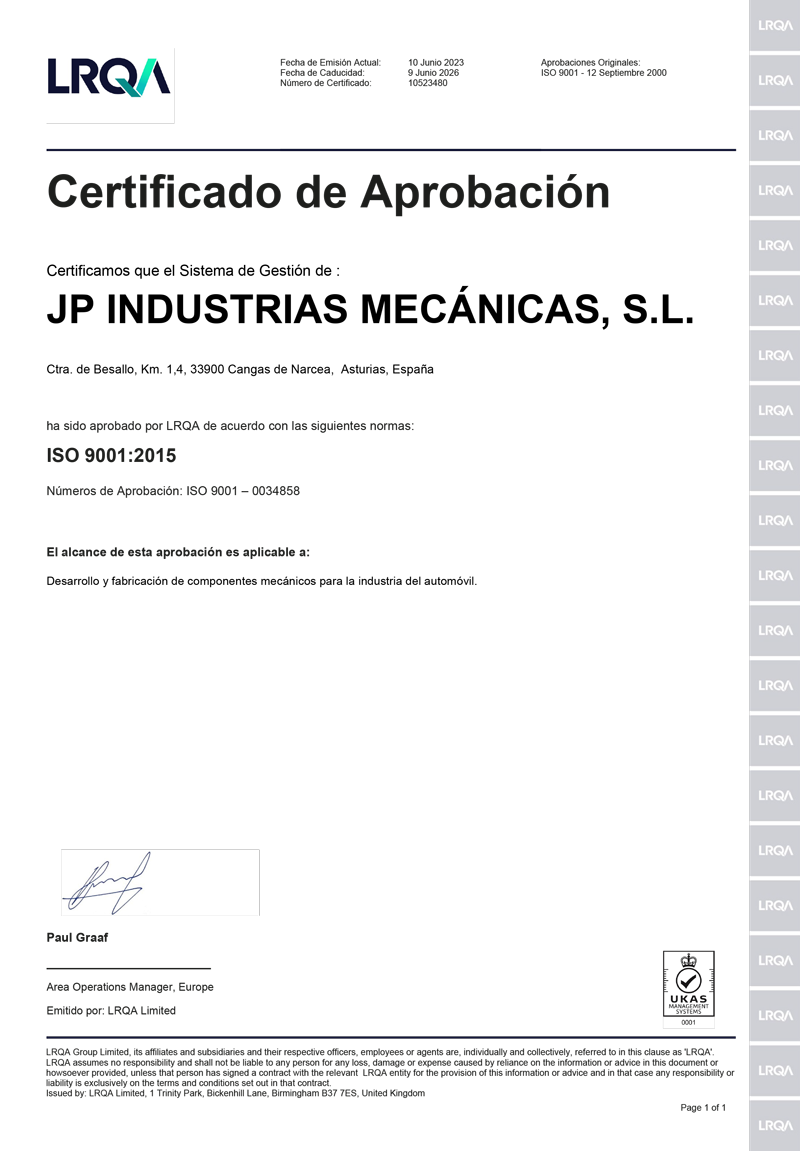 Certificado ISO 9001